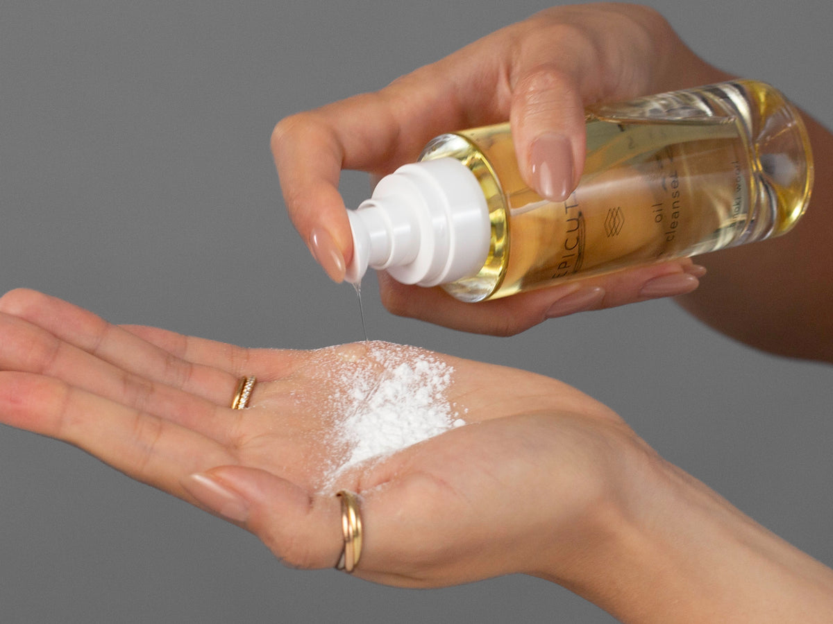 Laziza from LAZ Skincare demonstrating the texture and application of Epicutis Cleansing Essentials Set on her hand