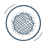 Line icon: a cross-hatched, scaly patch of thickened skin.