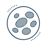 Line icon: flat, shaded oval marks on the skin left by healed breakouts.