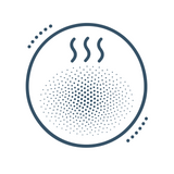 Line icon: an even flush spreading across the skin, with heat rising from it.